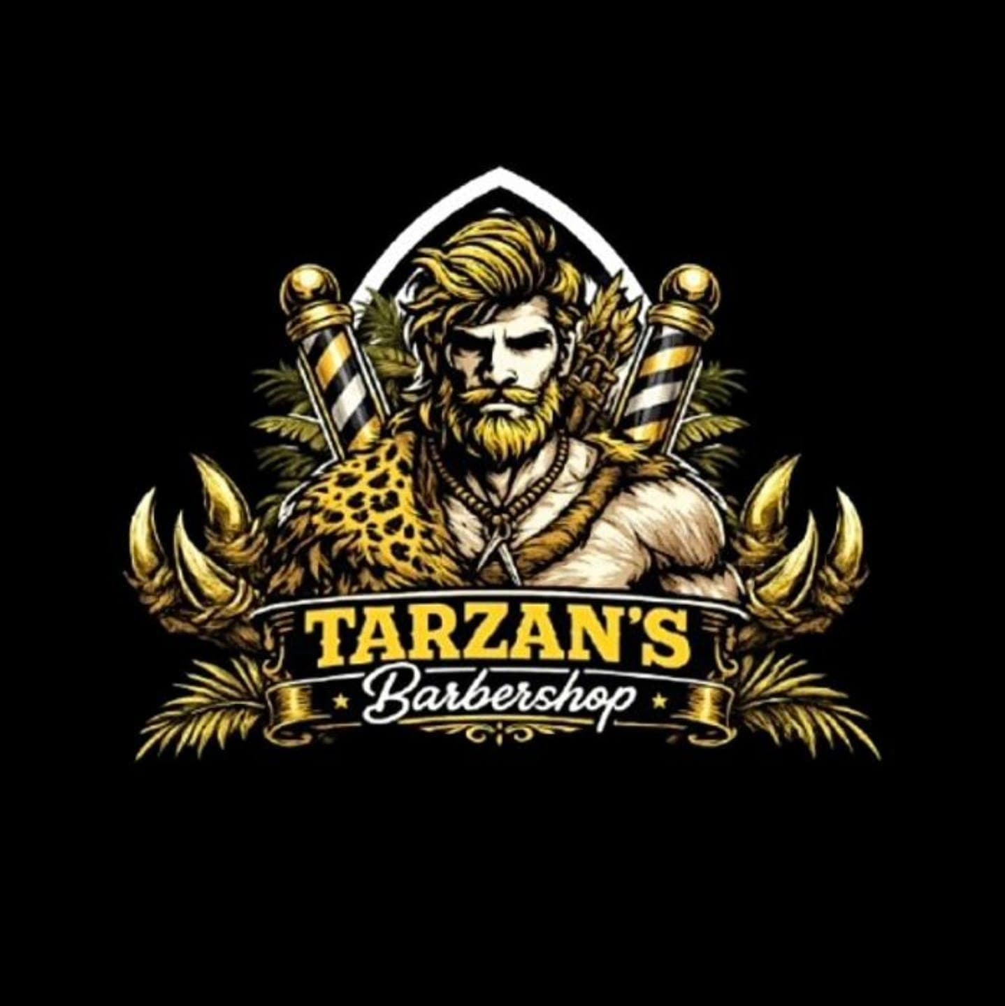 Ilustração do Tarzan entre dois postes de barbeiro